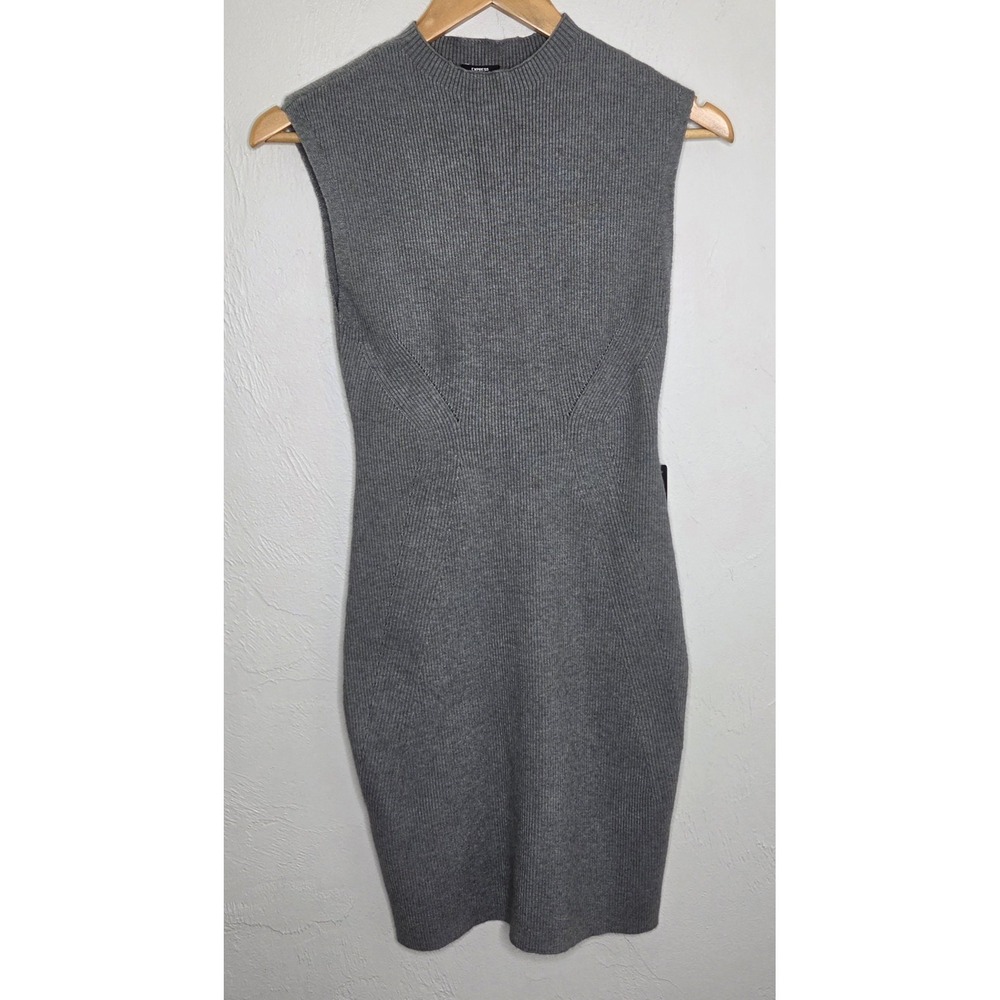 *NEW w/Tags Express Body Contour Gray Sweater Dress Womens Size Small Sleeveless